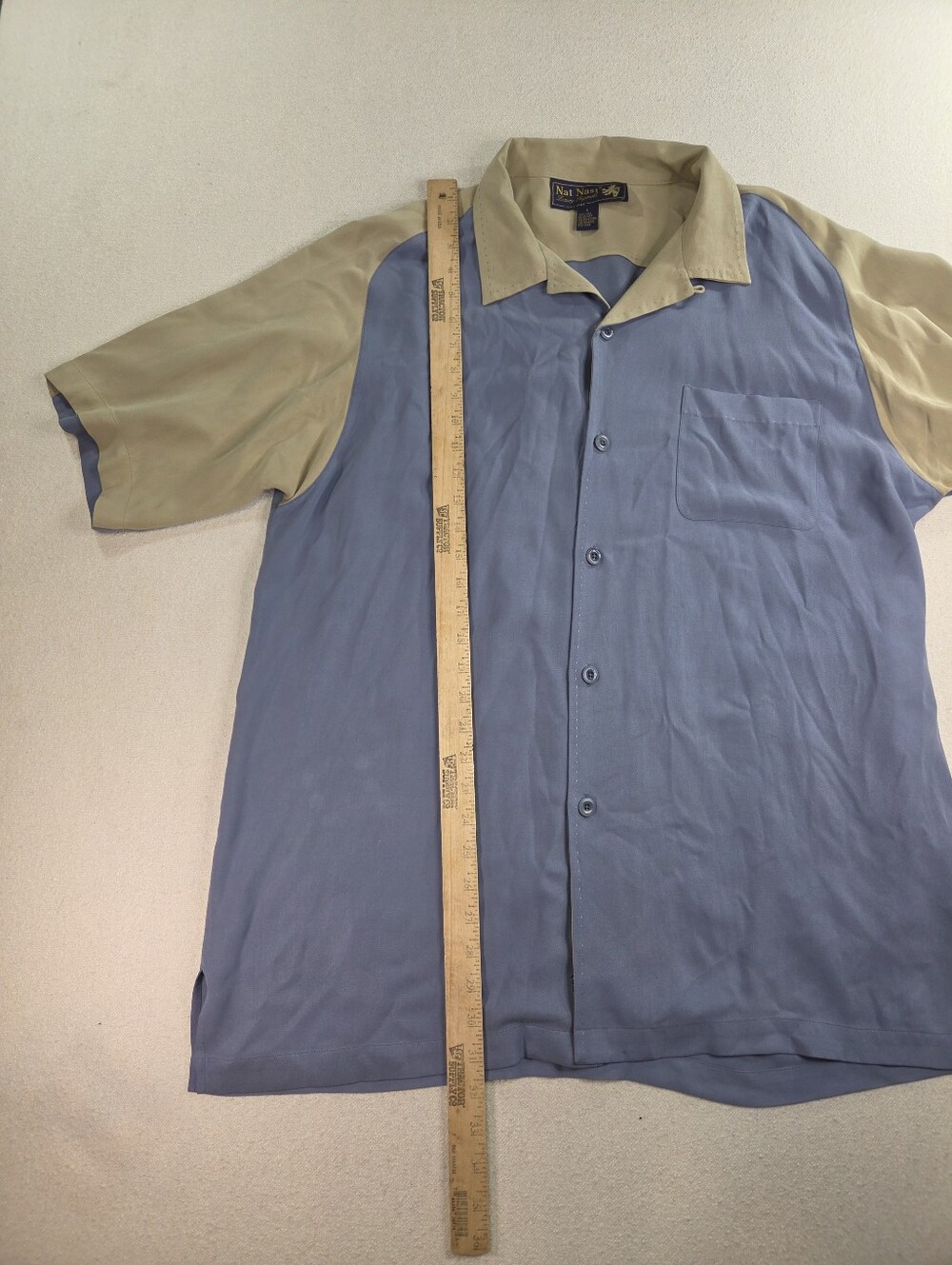 Nat Nast Silk Colorblock Shirt Men’s Large - Picture 5 of 6